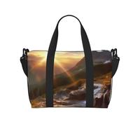 Mountain Sunrise Landscape Water-Resistant Crossbody Travel Bag, Large Carry-On with Adjustable Strap, Multi-Compartment Weekender for Gym, Travel, Outdoor