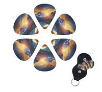 Mountain Sunrise Print Guitar Picks 6 Pack Guitar Plectrums with Pick Holders Bass Picks For Acoustic Guitar Bass Electric Ukulele Includes 0.46mm, 0.71mm, 0.96mm