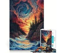 Mountain Sunset 1000 Piece Jigsaw Puzzles for Teenagers Jigsaw Mind Puzzle Tension Relief Art Assembly Premium Gift (38x52cm)