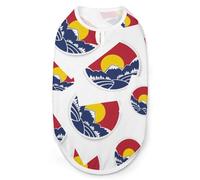 Mountain Sunset Colorado Flag Cute Dog Shirt Sleeveless Soft Breathable Pet Apparel Tank Top Summer Cool L