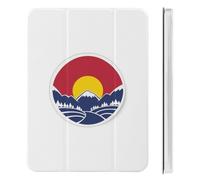 Mountain Sunset Colorado Flag Cute Tablet Case with Pencil Holder Unisex Slim Hard Protective Cover Compatible with iPad Mini 4/5/6