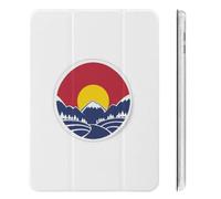 Mountain Sunset Colorado Flag Cute Tablet Case with Pencil Holder Unisex Slim Hard Protective Cover Compatible with iPad Mini 4/5/6
