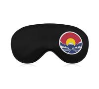 Mountain Sunset Colorado Flag Printed Sleep Mask for Unisex Adult Soft Night Blindfold with Adjustable Strap