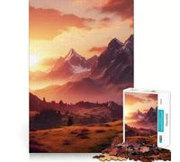 Mountain Sunset Jigsaw for Teenagers 1000 Pieces Memory Boost Relaxing Fun Pattern Assembly (38x52cm)