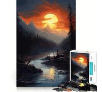 Mountain Sunset Jigsaw Puzzles for Adults 1000 Piece Reason Skill Toy Anxiety Relief Exact Cut Elegant Gift (50x75cm)