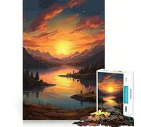 Mountain Sunset Jigsaw Puzzles for Adults1000 Piece Mind Exercise Toy Indoor Fun Precision Cut (38x52cm)