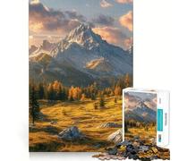 Mountain Sunset Landscape 1000 Pieces Jigsaw Puzzles for Adults Clear Logic Toy Relaxing Fun Perfect Cut Elegant Gift (38x52cm)