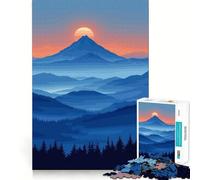 Mountain Sunset Landscape 1000 Pieces Jigsaw Puzzles for Teenagers Intellect Toy Bonding Time Quality Cut Memorable Gift (38x26cm)