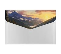 Mountain Sunset Landscape Expanding File Folder 6 Pockets Accordion File Organizer Portable Letter A4 Size Folders with Snap Closure for Document Paper Receipt Office Supplies