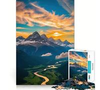 Mountain Sunset Landscape for Adults 1000 Piece Jigsaw Puzzle Thought Toy Anxiety Relief Precise Edge Thoughtful Gift (50x75cm)