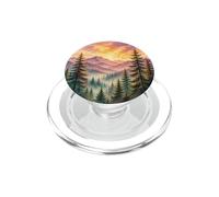 Mountain Sunset Pine Forest Watercolor Nature Outdoor Art PopSockets PopGrip for MagSafe