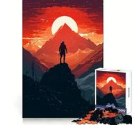 Mountain Sunset Pixel Art Jigsaw 1000 Pieces for Teenagers Thought Training Leisure Activity Snug Fit Great Gift size 50x75cm
