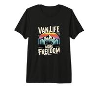 Mountain Sunset Van Life More Freedom Camper Premium T-Shirt