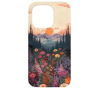 Mountain Sunset Wilderness Pine Tree Forest Flower Floral Case for iPhone 15 Pro