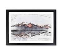 Mountain Sunshine in Canada in Abstract Framed Print | A2 Black Framed Wall Art | Ready to Hang | Abstract Landscape Picture | Living Room Bedroom Lounge Office