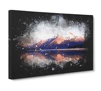 Mountain Sunshine in Canada Paint Splash Canvas Print | Gallery Wrapped 30mm Frame Wall Art | 30x20 inches | Ready to Hang | Modern Landscape Picture | Living Room Bedroom Lounge Office