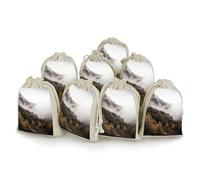 Mountain Surrounded by Fog 8 PCS Muslin Bags with Drawstring Sachet Bags Empty Small Cotton Drawstring Bag Muslin Reusable & Washable Cotton Bag for Herb Spice Candy Soap Jewelry Wedding Gift Pouches