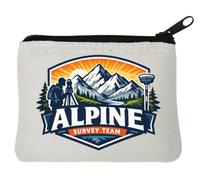 Mountain Survey Team Exploring Alpine Terrain Neoprene Coin Purse Pouch 10x11cm White