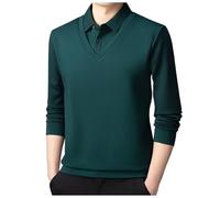 Mountain Sweater Two Piece Thick Striped Collar Long Sleeve Casual Loose Fashion Foreign Trade Strange Hoodie Sweatshirt, green, L
