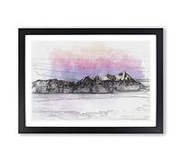 Mountain Through The Clouds in Abstract Framed Print | A2 Black Framed Wall Art | Ready to Hang | Abstract Landscape Picture | Living Room Bedroom Lounge Office