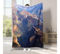 Mountain Throws for Sofas Canyon Bohemian Style Throw Blanket, 3D Printing, Flannel, Light and Warm, Retro Style, Suitable for Adults, 150x200 Cm