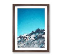 Mountain Top In Santiago Chile In Abstract Modern Framed Print | A3 Walnut Framed Wall Art | Ready to Hang | Abstract Landscape Picture | Living Room Bedroom Lounge Office
