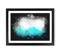 Mountain Tops Paint Splash Modern Art Framed Print | A3 Black Framed Wall Art | Ready to Hang | Modern Landscape Picture | Living Room Bedroom Lounge Office