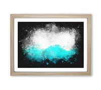 Mountain Tops Paint Splash Modern Art Framed Print | A3 Oak Framed Wall Art | Ready to Hang | Modern Landscape Picture | Living Room Bedroom Lounge Office