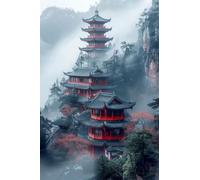 Mountain Tower Scenery 200 Piece Jigsaw Puzzles for Adults, Challenging and Brainteasing, Difficult Puzzles, Puzzle 200 Pieces