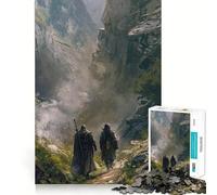 Mountain Travelers 1000 Pieces Jigsaws Adults Puzzles Gifts Memory Upgrade Leisure Time Sharp Cut Wall Art Decor (38x52cm)