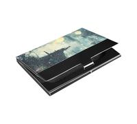 Mountain Tree Artistic Illustration Slim business card holder case with Leather and Stainless Steel credit card case for Business Meeting Use