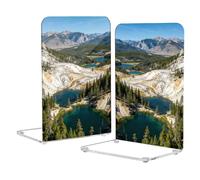 Mountain Treen Natural Scenery Decorative Book Ends Non Skid Book Stand for Library soporte para biblia 2 Pcs