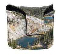 Mountain Treen Natural Scenery Golf Putter Mallet Head Cover Magnetic Snap Golf Putter Headcover for Mallets and Square PU Leather