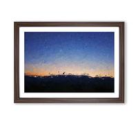 Mountain Under The Blue Sky in Abstract Framed Print | A2 Walnut Framed Wall Art | Ready to Hang | Abstract Landscape Picture | Living Room Bedroom Lounge Office