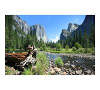 Mountain Valley Backdrop Stunning Tranquil Stream Rock Formation Mountains Landscape Photography Background Evergreen Pine Tree Fir Forest Backdrop for Hiking Travel Vacation Background Props 7x5ft
