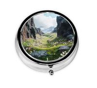 Mountain Valley Cute Pill Organizer - AM PM Pill Box, Small & Large Travel Pill Case, Unique Custom Design, Iron Plating, Perfect for Purse and On-The-Go