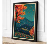 Mountain Valley in Autumn Canvas Wall Art Print 30x20 Inch
