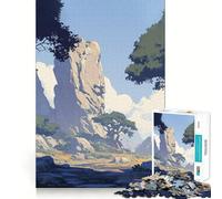 Mountain Valley Landscape 1000 Piece Jigsaw Puzzle for Adults Logic Toy Relaxing Fun Design Assembly Santa Wish Gift (38x52cm)