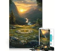 Mountain Valley Landscape with Stone Circle Jigsaw Puzzles 1000 Piece for Teenagers Boost Recall Stress Free Tight Edge Wall Art Decor (38x26cm)