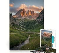 Mountain Valley Landscape with Stream Jigsaw Puzzles for Adults 1000 Pieces Mind Skill Toy Slow Enjoy Design Assembly Lovely Gift (38x26cm)