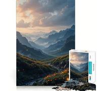 Mountain Valley with Fireflies 1000 Pieces Jigsaws Adults Puzzles Gifts Memory Upgrade Leisure Time Sharp Cut Wall Art Decor (50x75cm)
