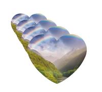 Mountain Valley with Rainbow Car Air Fresheners Cards Set of 4 Pieces Personalized Car Fresheners Gifts for Men Women Auto Aromatherapy Tablets Hanging Scented Cards for Wardrobe Bathroom