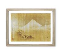 Mountain View By Kano Tan'yu Asian Japanese Framed Print | A4 Oak Framed Wall Art | Ready to Hang | Asian Landscape Picture | Living Room Bedroom Lounge Office
