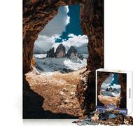 Mountain View from Cave 1000 Pieces Jigsaw Puzzles for Teenagers Wise Think Toy Calm Fun Clear Cut Art Collectible (50x75cm)