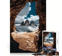 Mountain View from Cave for Adults 1000 Piece Jigsaw Puzzle Thought Toy Anxiety Relief Precise Edge Thoughtful Gift (38x52cm)