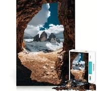 Mountain View from Cave Jigsaw Puzzles for Teenagers 1000 Piece Mental Toy Leisure Fun Premium Cut Thoughtful Gift (38x26cm)