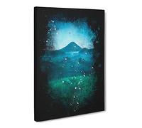 Mountain View In Bali Paint Splash Canvas Print | Gallery Wrapped 30mm Frame Wall Art | 30x20 inches | Ready to Hang | Modern Landscape Picture | Living Room Bedroom Lounge Office