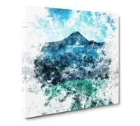 Mountain View in Bali Watercolour Canvas Print | Gallery Wrapped 30mm Frame Wall Art | 14x14 inches | Ready to Hang | Modern Landscape Picture | Living Room Bedroom Lounge Office
