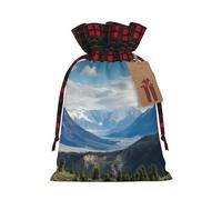Mountain View Printed drawstring gift bags Christmas drawstring gift bags perfect for Christmas party decorations and candy wrapping