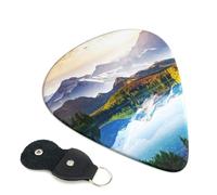 Mountain View Sunny Day Nature Guitar Plectrums, 6 Guitar Plectrums, Printed on both sides for Electric Guitar Bass Ukulele (0.46 mm 0.71 mm 0.96 mm)